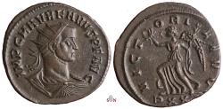 Ancient Coins - Carus Antoninianus - VICTORIA AVG - Rare with KARVS spelling - RIC 85