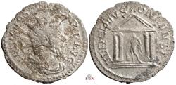Ancient Coins - Postumus Antoninianus - HERC DEVSONIENSI in Temple - rare - Elmer 31