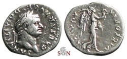 Ancient Coins - Domitianus as Caesar Quinarius - struck under Vespasianus - Victory adv. right - RIC 250