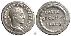 Ancient Coins - Maximinus Thrax Denarius - VOTIS DECENNALIBVS - RIC 17