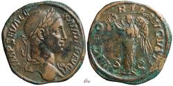 Ancient Coins - Severus Alexander Sestertius - Victory standing left - RIC 618