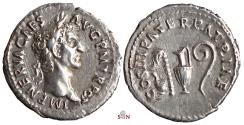 Ancient Coins - Nerva Denarius - priestly emblems - RIC 24