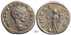 Ancient Coins - Severus Alexander Denarius - Fortuna holding rudder - RIC 263