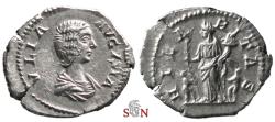 Ancient Coins - Julia Domna Denarius - HILARITAS - RIC 557