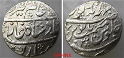World Coins - 124RH22) INDIA, Mughal Empire. Aziz al-Din Alamgir II. 1754-1759. AR Rupee (23.5 mm, 11.17 g). Mahaindrapur mint (RARE). Dated year 3, KM 460.33. Good VF.
