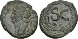 Ancient Coins - 571LF5X) SELEUCIS and PIERIA, Antioch. Domitian. As Caesar, AD 69–81. AE As (25 mm, 13.07 g, 12h). Obverse: Laureate head of Domitian left. Reverse: Large S•C within laurel wreath.
