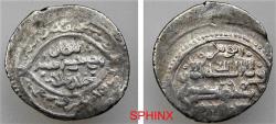 World Coins - 79RG22) ILKHANID MONGOLS; SULEYMAN, 1339-1344 AD, AR 2 dirham 1.38 gr, 16.5 mm, struck at NAKHJAVAN in 743 AH, Mitchiner(WI) 1722; VF.