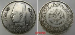 World Coins - 529CM22) EGYPT, British occupation, King Farouk, AR 10 piasters, 0.833 silver, 14 grams, dated 1937, KM 367, VF cond.