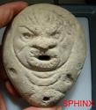 Ancient Coins - 9LAMP22) LATE ROMAN " FROG " TYPE CLAY OIL LAMP CIRCA 3rd TO 5th CENT AD WITH GORGONEION IN HIGH RELIEF