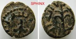 World Coins - 921EK4V) UMAYYAD FULUS : Greater Syria, Bilad Al-Sham, including Palestine, without mintname, AE 17 mm, 3.47 grms, Tree or branch on both Obv and Rev. with Shehada continuing on VF