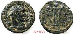Ancient Coins - 625RG5W) Maximinus II. AE Follis. (5.08 grms, 21.5 mm), 312 AD. Alexandria. Obverse: IMP C GAL VAL MAXIMINVS PF AVG, Laureate head right. Reverse: GENIO-AVGVSTI, Genius standing VF