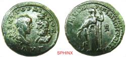 Ancient Coins - 928RK4P) Markianopolis, Gordian III AD 238-244 and Serapis AE 28 mm 13.54  Grms, 28 mm, Magistrate: Tullius Menophilus. Obverse: M ANT ΓOΡΔIANOC AYΓ, Laureate, draped and cuirassed