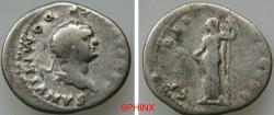 Ancient Coins - 882CKC6Z) Roman Imperial, Domitian AD 81-96. AR Denarius, 3.08 grms, 19 mm. Obverse: CAESAR AVG F DOMITIANVS, Laureate head right. Reverse: CERES AVGVST, Ceres standing left, holdi