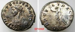 Ancient Coins - 473GK5Y) Roman Imperial, Probus (AD 276-282) Silvered AE Antoninianus. (3.86 grms, 22 mm), Ticinum mint. Obverse: IMP C PROBVS P F AVG, Radiate, wearing imperial mantle, holding