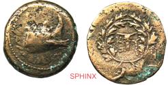 Ancient Coins - 517RK2Z) MYSIA, Kyzikos. 3rd century BC. AE (28.5 mm, 15.08 g). Obv. Prow of galley right. Rev. Bucranium facing within wreath. Von Fritze III 11; SNG France 438. VF, brown patina.