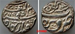 World Coins - 115RE7X) DURRANI, TAIMUR SHAH, 1186-1207 AH / 1772-1793 AD, AR RUPEE, 11.43 grms, 20 mm, struck at DERA dated 1199 YEAR 13, 2ND 9 recut from 8, Type A-3100, in high relief; superb