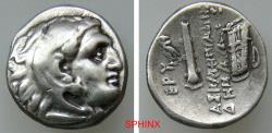 Ancient Coins - 953CCR6Z) IONIA, Erythrai. Circa 325-315 BC. AR Drachm (16 mm, 3.56 g). Rhodian standard. Asklepiades, son of Demades, magistrate. Head of Herakles right, wearing lion skin / gVF