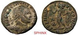 Ancient Coins - 423CL2Z) Licinius I, (AD 308-324) AE Follis, (4.12 gr, 20 mm), Rome mint, Obverse: IMP LICINIVS PF AVG, Laureate and cuirassed bust right. Reverse: SOLI INV-I-CTO COMITI,  VF