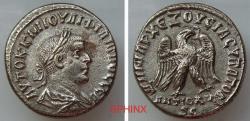 Ancient Coins - 122HF2Z) Seleucis and Pieria. Antioch. Philip I. AD 244-249. AR Tetradrachm (25 mm, 11.76 grms). Struck AD 249. Laureate, draped, and cuirassed bust right / Eagle standing r