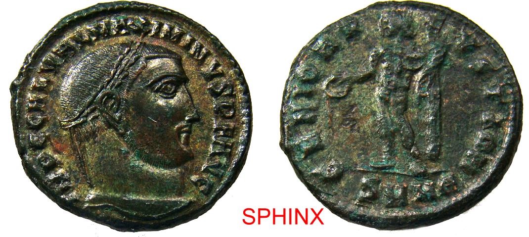 334FM22P) Roman Imperial, Maximinus II AE Follis. ( 7.27 GRM