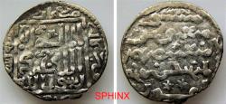 Ancient Coins - 81RM22) Mongols; Arghun 683-690 AH/1284-1291 AD. AR DIRHAM ( 22.5 mm, 2.24 grms) Bilingual (Arabic/ Uighur) minted at MARDIN, in (68)9 AH. A-2146. VF