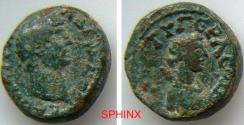 Ancient Coins - 945RK4P) Gerasa, Decapolis. Hadrian AD 117-138, AE14. 3.57 Grms, 13.5 mm, Obverse: ΑΥ Κ ΤΡΑ ΑΔΡΙΑΝΟϹ Ϲ, Laureate bust to right, slight drapery over far shoulder. FINE