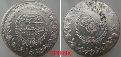 Ancient Coins - 36RR2Z) OTTOMAN Turkey, Mahmud II, 1223-1255 AH / 1808-1839 AD, Silver coinage, Eighth Series, 5 piasters (15-16 grms this Coin 15.55 grms 39 mm) , struck at constantinople, dually