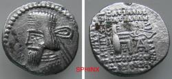 Ancient Coins - 578HH3Z) PARTHIA, Kings of. Artabanos II. 10-38 AD. AR Drachm (3.47 gm, 20 mm). Ekbatana mint. Diademed bust left, square-cut beard / BASILEWS BASILEWN AR-SANOU EUERGETO[U] DIXAIOU