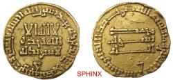 World Coins - 544EGF2Z) 'Abbasid Caliphate. temp. al-Mansur. AH 136-158 / AD 754-775. AV Dinar (18mm, 4.07 g, 3h). Unnamed (Madinat al-Salam [Baghdad]?) mint. Dated AH 147 (AD 764/5). AGC I 51;