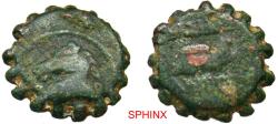 Ancient Coins - 159CH22P) SELEUKID KINGS of SYRIA. Demetrios I Soter. 162-150 BC. Serrate AE (16 mm, 3.30 g). Antioch mint. Head of horse left / Head of elephant right. SC 1646; HGC 9, 833. VF