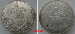 Ancient Coins - 719XX18) OTTOMAN EMPIRE, EGYPT, Muhammad V, 1327-1332 AH / 1909-1914 AD, silver 20 Piasters (Riyal) 28 grms, 0.833 silver content; Dually dated accession year 1327 AH and reignal