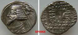 Ancient Coins - 509FF7Z) KINGS of PARTHIA. Phraates IV. Circa 38-2 BC. AR Drachm (19 mm, 3.04 g). Ekbatana mint. Diademed and draped bust left, with wart on forehead, wearing medium square cut bea