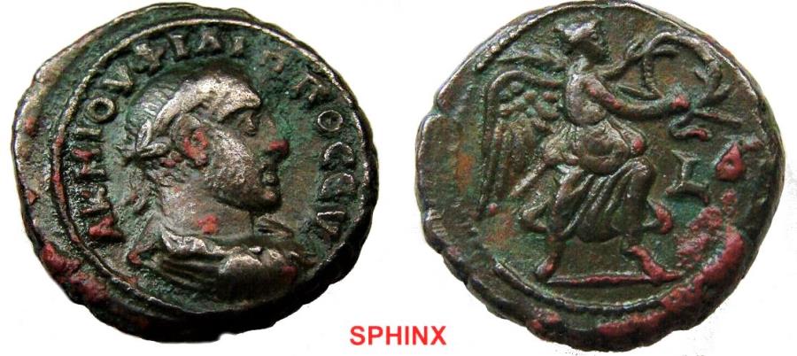 Ancient Coins - 27EH17) EGYPT, Alexandria. Philip I. AD 244-249. BI Tetradrachm (23 mm, 12.97 g, 12h). Dated RY 4 (AD 246/7). Laureate, draped, and cuirassed bust right / Nike advancing right, hol