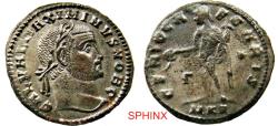 Ancient Coins - 950GG22P) Roman Imperial, Maximinus II, AE follis, (6.43 Grms, 25 mm) Cyzicus. 308-309 AD. Obverse: GAL VAL MAXIMINVS NOB C, Laureate head right. Reverse: GENIO CA-ESARIS, Genius