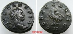Ancient Coins - 786GK5R) Roman Imperial, Posthumous Divus Carus AE Antoninianus (4.22 grms, 22 mm), under Aurelian. Lugdunum mint. Obverse: DIVO CARO PIO, Radiate head right. Reverse: CONSECRATIO,