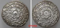 World Coins - 335HC6Z) Fatimid Al-MU-IZZ LEDIN ELLAH AL-FATEMY, 341-365 AH / 953-975 AD; Full name : MA'AD AL-MANSUR ABU TAMIM AL-MU'EZZ. AR 1/2 Dirham, 1.43 grms, 20.5 mm, with 3 concentric cir