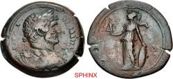Ancient Coins - 435CFF4Z) EGYPT, Alexandria. Hadrian. AD 117-138. AE Drachm (37 mm, 26.70 g, 11h). Dated RY 14 (129/30 AD). Laureate, draped, and cuirassed bust right, seen from behind / Athena st