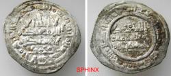World Coins - 933CK5R) Umayyads of Spain; Third period decline of the dynasty; Muhammad II, very short lived rule of 9 months : 399-400 AH/ 4009 AD, AR durham, 3.43 grms, 24 mm, struck at Al-And