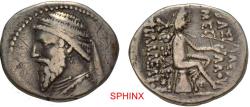 Ancient Coins - 20CHG6Z) KINGS of PARTHIA. Artabanos III. 126-122 BC. AR Drachm (19.5 mm, 3.64 g). Ekbatana mint. Diademed bust left / Archer (Arsakes I) seated right on omphalos, holding bow.