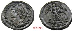 Ancient Coins - 365GK5W) Commemorative Series. AD 330-354. AE Follis (17 X 18 mm, 2.51 g). CYZICUS mint, 10th officina. Struck AD 335. Laureate and helmeted bust left of Constantinopolis, wearing