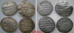World Coins - 1006GL6Z) A BETTER GRADE GROUP OF ISLAMIC SILVER (4) FOUR COINS : All identified and attributed as follows :  Upper left : Abbasid Madinat BUKHARA 193 AH Upper right : Abbasid AL-A