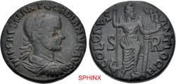 Ancient Coins - 452CRG3Z) PISIDIA, Antiochia. Gordian III. AD 238-244. AE(32mm, 25.94 g, 5h). Laureate, draped, and cuirassed bust right, seen from behind / Mên standing facing, head right,