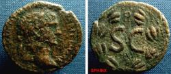 Ancient Coins - 764FG8) SYRIA, SELEUCIA AND PIERIA, ANTIOCH ON THE ORONTES, TRAJAN. 98-117 AD, AE 28 MM, 12.27 GRMS, BUST OF TRAJAN LAUREATE HEAD RIGHT, REV SC WITHIN LAUREL WREATH, YEAR 9 OR NINT