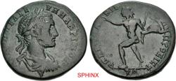 Ancient Coins - 244CFM6X) VERY RARE MOESIA INFERIOR, Nicopolis ad Istrum. Macrinus. AD 217-218. AE Tetrassarion (27mm, 11.83 g, 6h). Marcus Claudius Agrippa, legatus Augusti pro praetore. Laureate