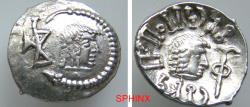 Ancient Coins - 59HL5Y) ARABIA FELIX, Himyarites & Sabaeans. ‘Mdn Byn(?). Mid-late 1st century AD. AR Unit (15 mm, 1.81 grms). RYDN (Raidan?) mint. Head right; monogram to left / Head right; ‘scep