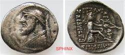Ancient Coins - 172EE22P) KINGS of PARTHIA. Mithradates II. 121-91 BC. AR Drachm (20 mm, 3.45 g). Ekbatana mint. Struck circa 119-109 BC. Diademed and draped bust left, wearing medium beard, earri