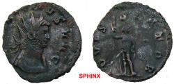 Ancient Coins - 40RR21) Gallienus. AD 253-268. Antoninianus (20.5 mm, 2.95 g).  GALLIENVS AVG, radiate and cuirassed bust right / Too worn to properly ID;