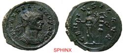 Ancient Coins - 638FL2Z) Aurelian, AE Antoninianus, (3.61 grms, 24 mm) Milan mint, Obverse: IMP AVRELIANVS AVG, Radiate and cuirassed bust right. Reverse: GENIVS ILLVR, Genius, standing left, hold