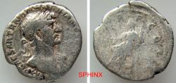 Ancient Coins - 648LF5P) Roman Imperial, Hadrian AR Denarius. 2.94 grms, 18 mm; 118 AD. Obverse: IMP CAESAR TRAIAN HADRIANVS AVG, Laureate head right, draped left shoulder. Reverse: P M TR P COS I