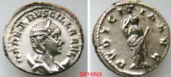 Ancient Coins - 997HC5K) Herennia Etruscilla. Augusta, AD 249-251. AR Antoninianus (22 mm, 4.18 g). Rome mint, 6th officina. 4th emission of Trajan Decius, mid-late AD 250. Draped bust right, wear
